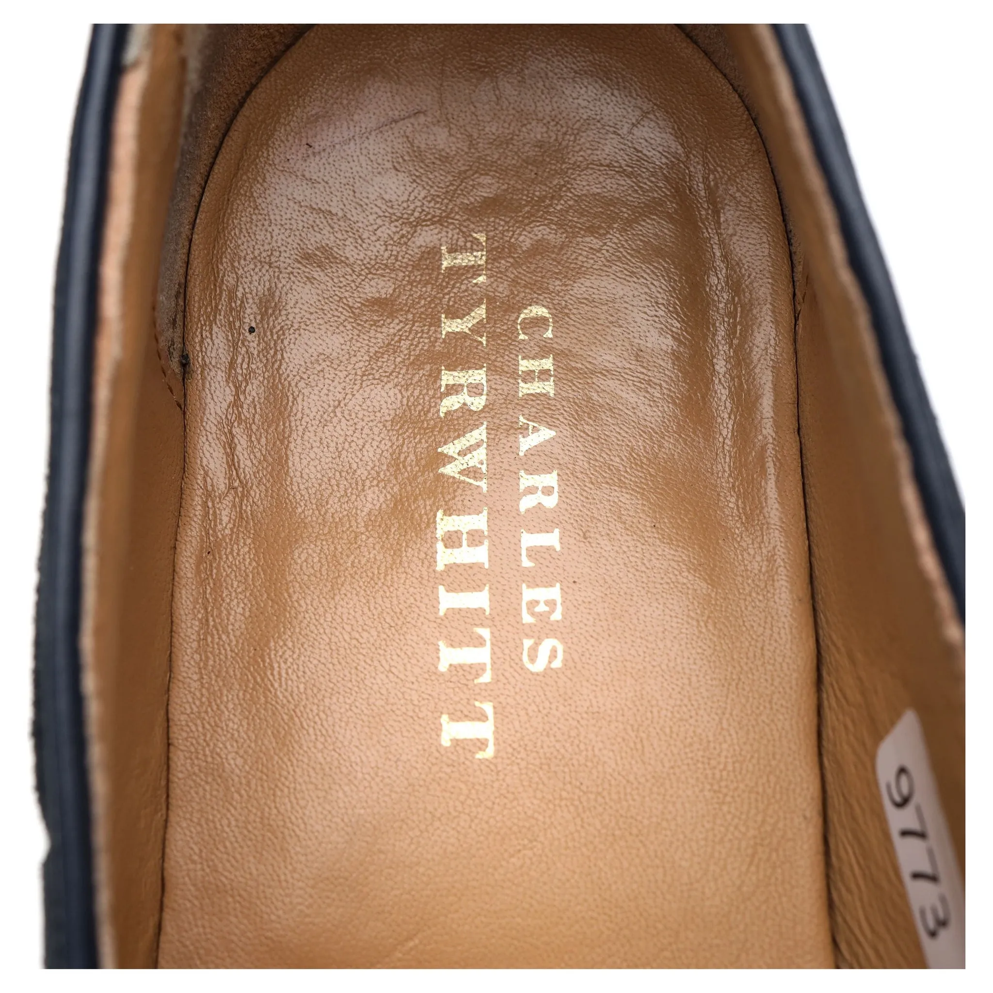 Navy Blue Suede Tassel Loafers UK 7