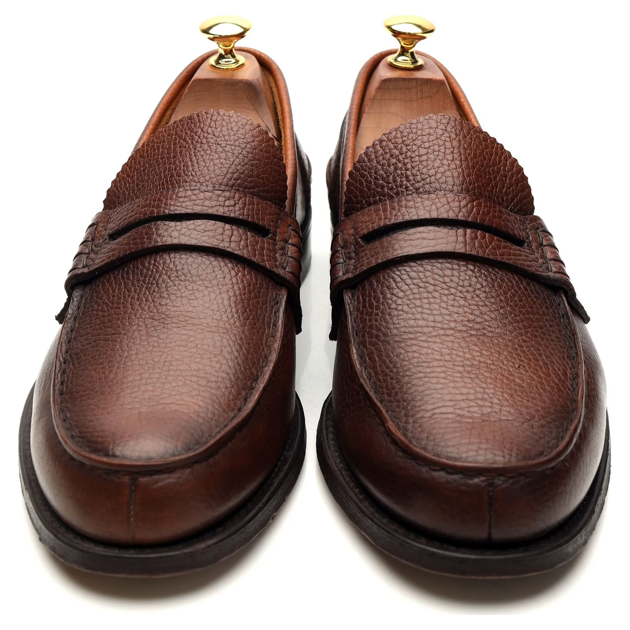 'Priory' Brown Grain Leather Loafers UK 9 G