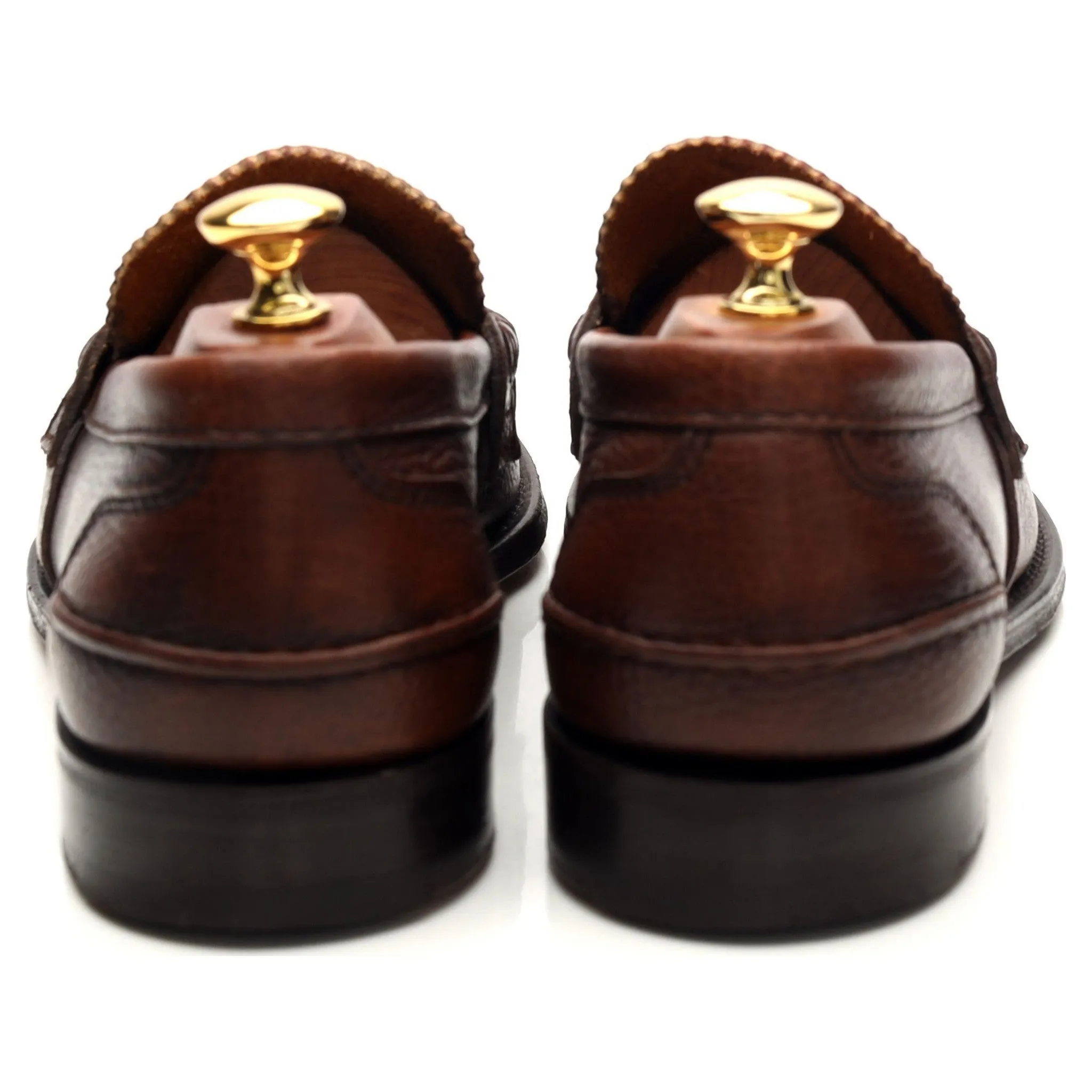 'Priory' Brown Grain Leather Loafers UK 9 G