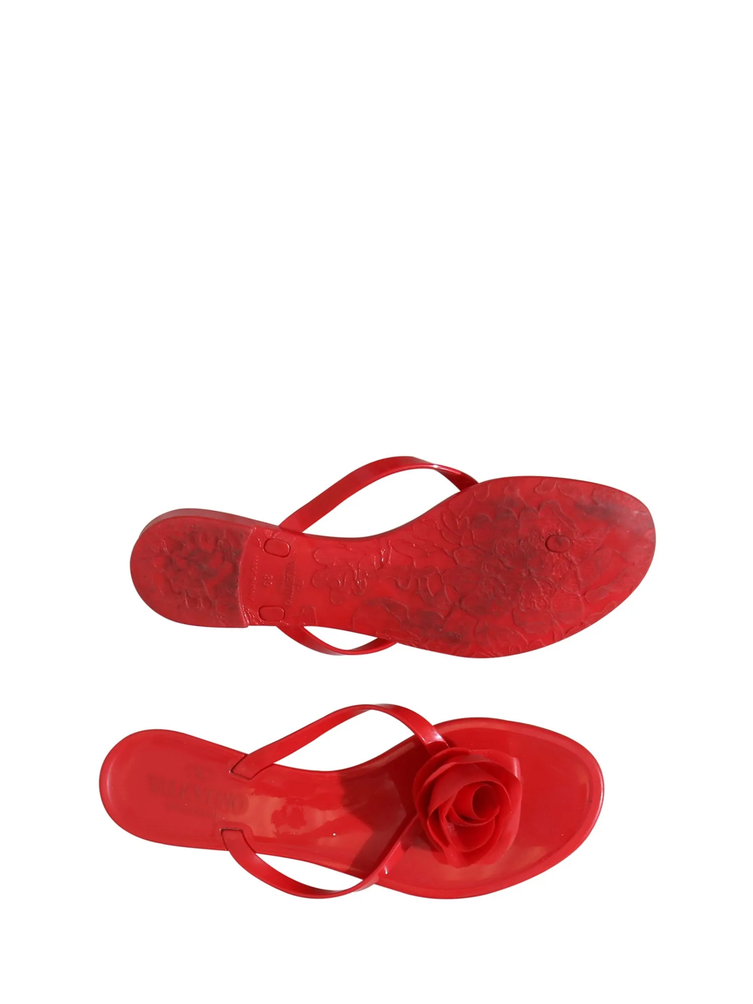 Rubber Flower Flat Sandals