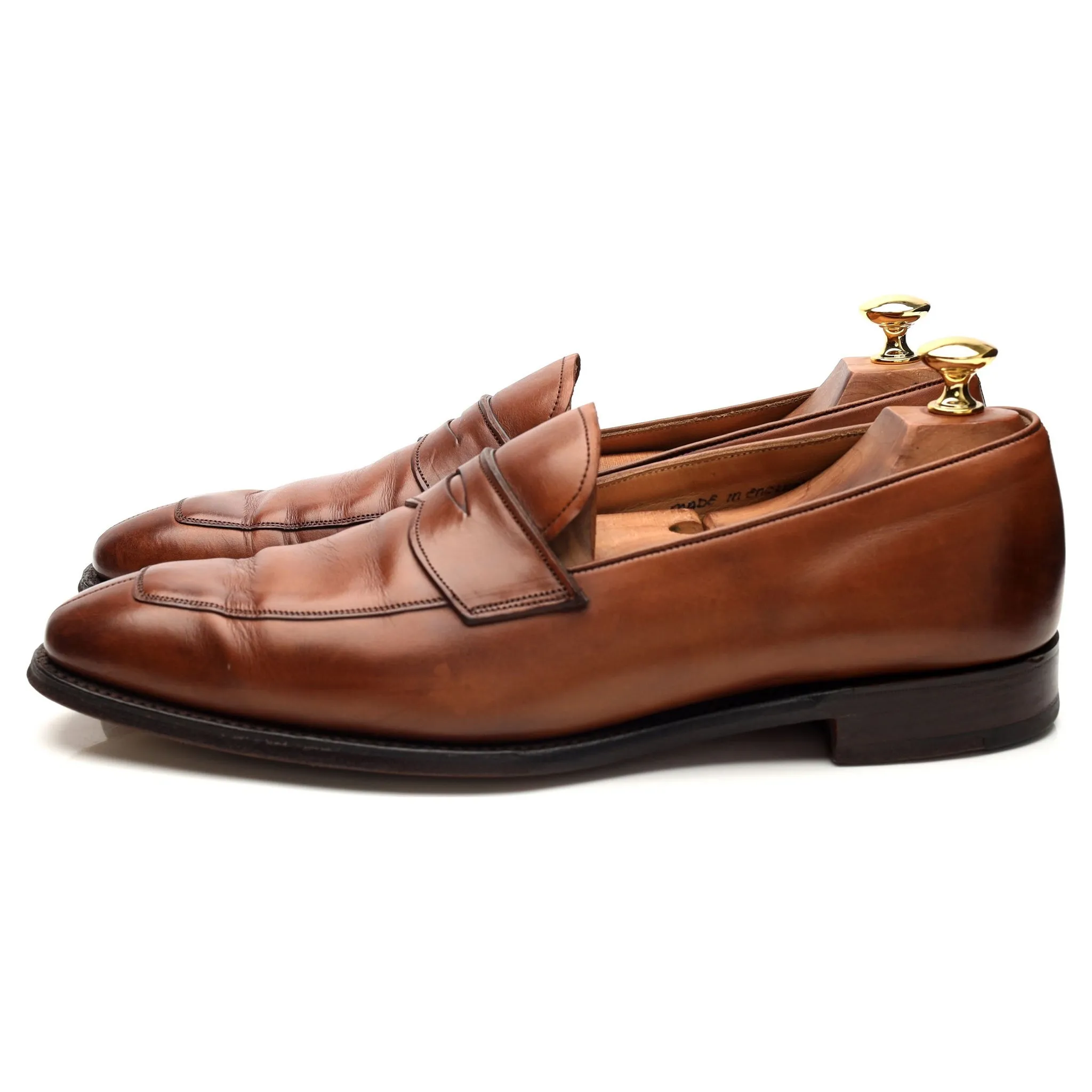 'Soho' Brown Leather Penny Loafers UK 9 E