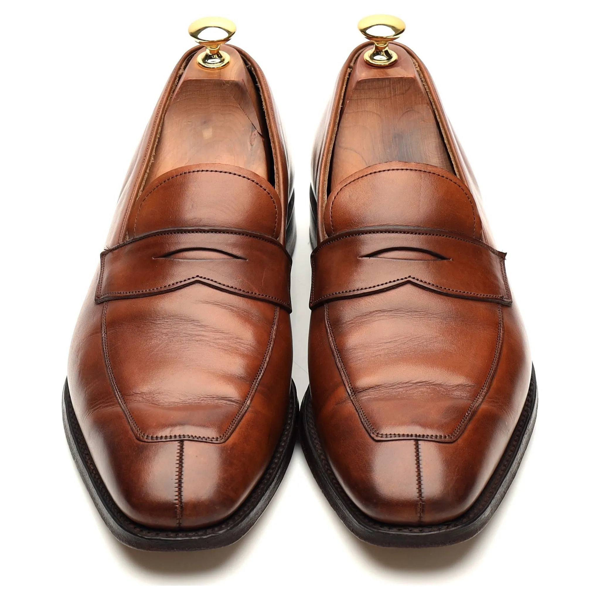 'Soho' Brown Leather Penny Loafers UK 9 E