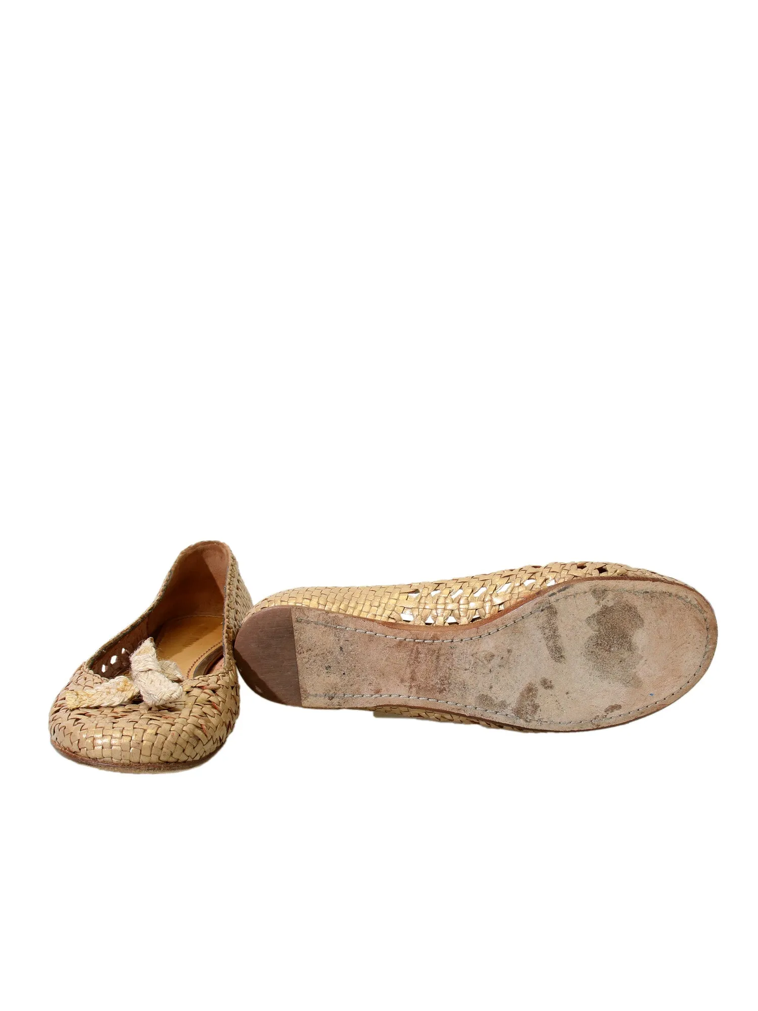 Weaved Leather Ballet Flats