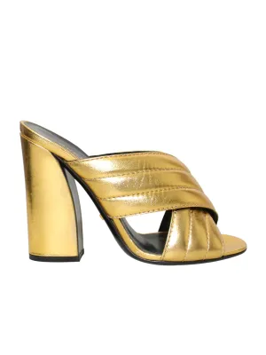 Webby Metallic Leather Sandals