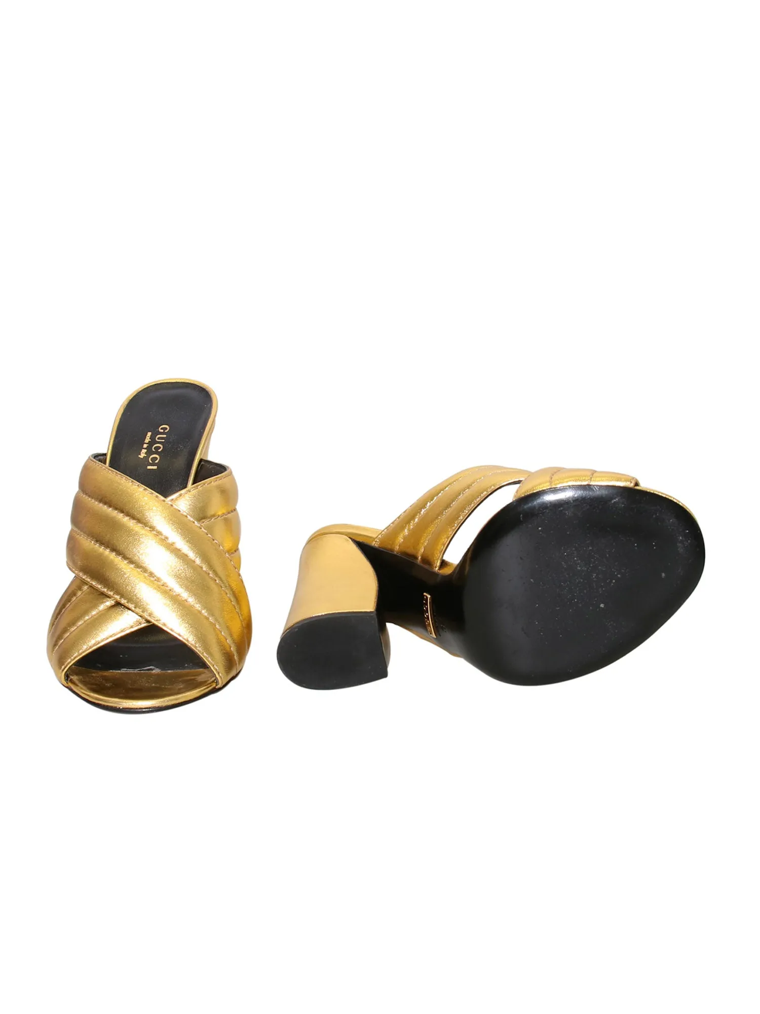 Webby Metallic Leather Sandals
