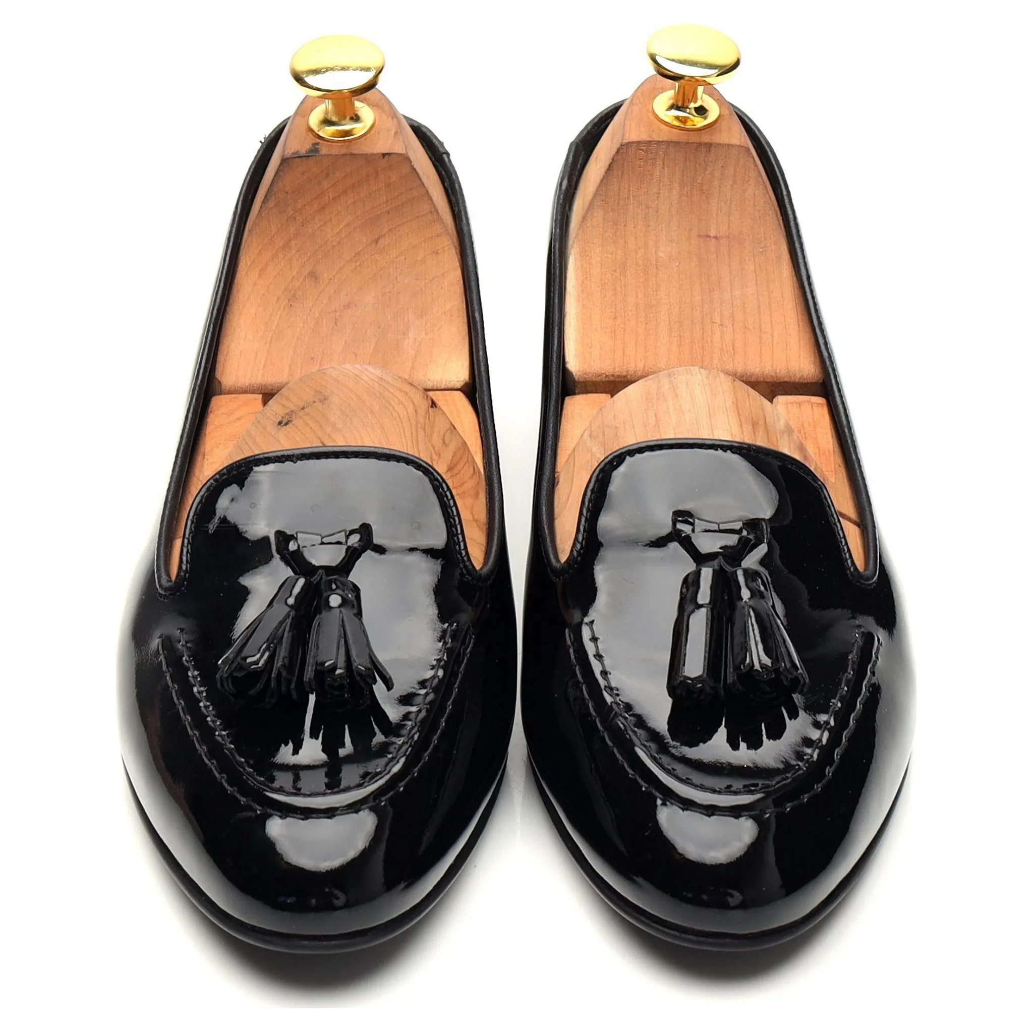 Women's 'Nina' Black Patent Leather Tassel Loafers UK 4 EU 37